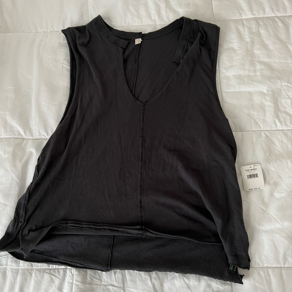 Free People Movement charcoal grey top